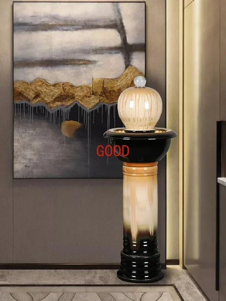 Ceramic Flowing Water Ornaments Floor Fengshui Ball Lucky Office Living Room 1