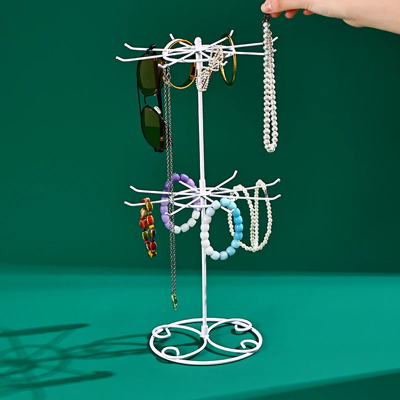 Creative Iron Jewelry Organizer, Multilayer Storage Rack for Necklaces & Bracelets