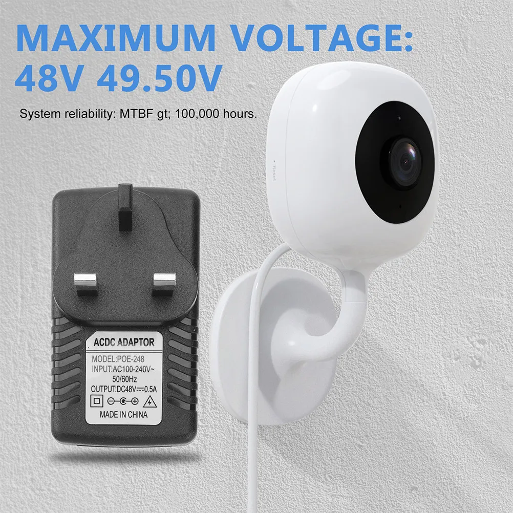 Supply Dc 24V 1A Injector Dual Rj45 Ports Power Over Ethernet Adapter Safe Protection Replacement for Router Camera