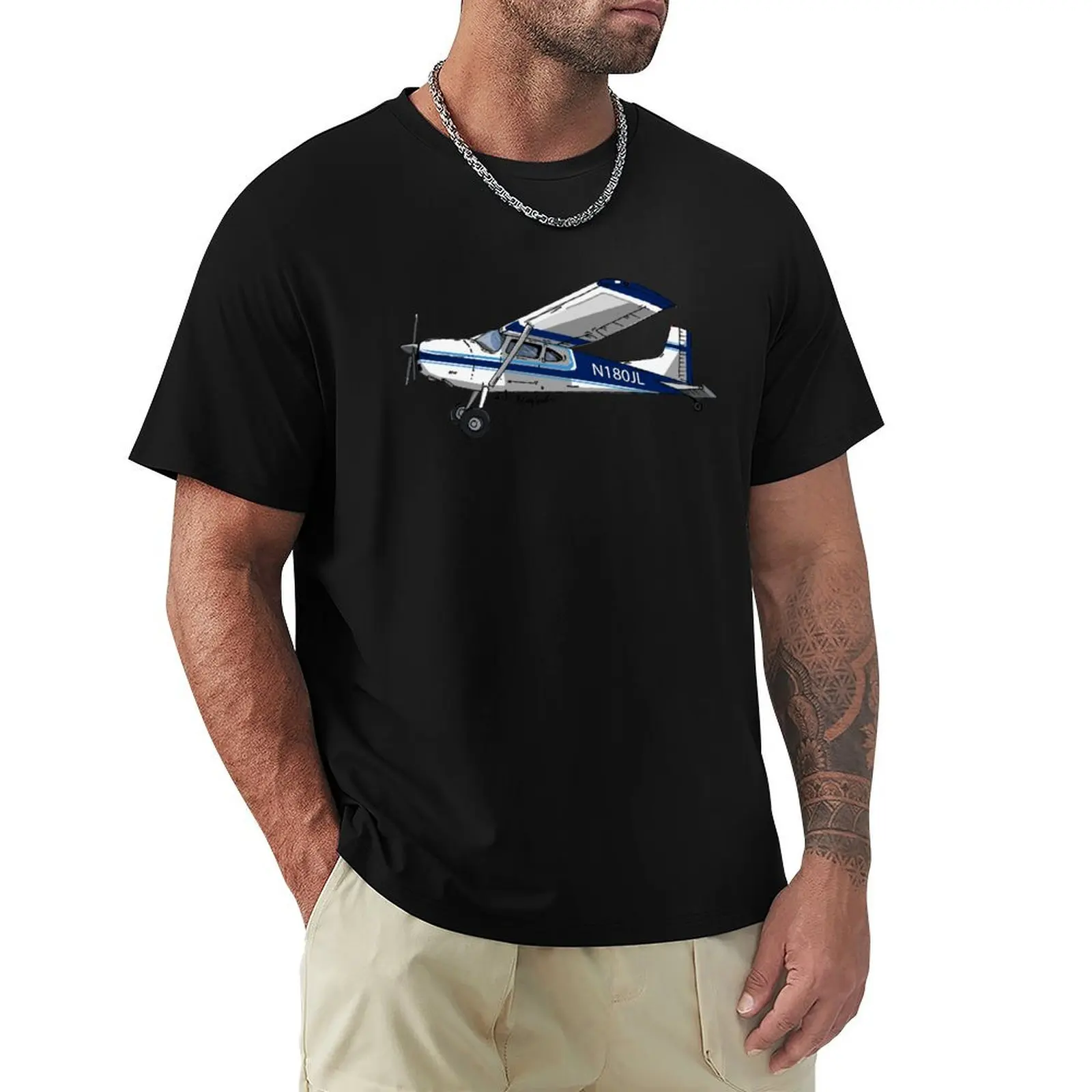 

Cessna 170 N180JL T-Shirt oversize t-shirts man vintage clothes anime Luxury man mens graphic t-shirts big and tall