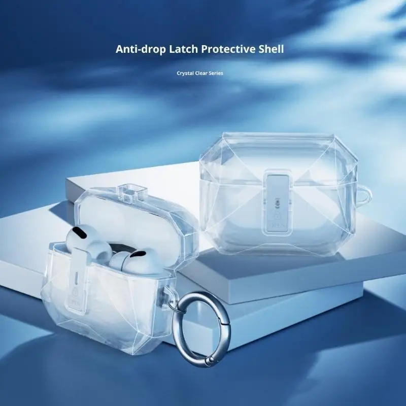 652F Clear Charging Case With Lockable Lid And Integrated LED Light For Pods Pro3