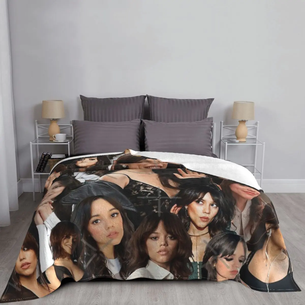 HIGH QUALITY Jenna Ortega Photo Collage Blanket Bedspread On The Bed Living Room Blanket