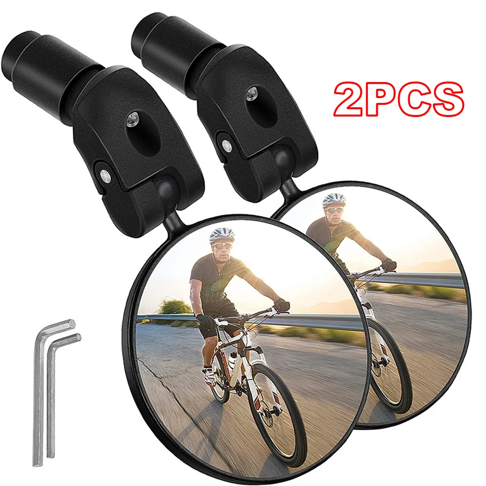 

2Pcs Wide-Angle Cycling Handlebar Rear View 360 Rotate MTB Road Bike Handlebar Mirrors Adjustable for MTB Road Bike Accessories