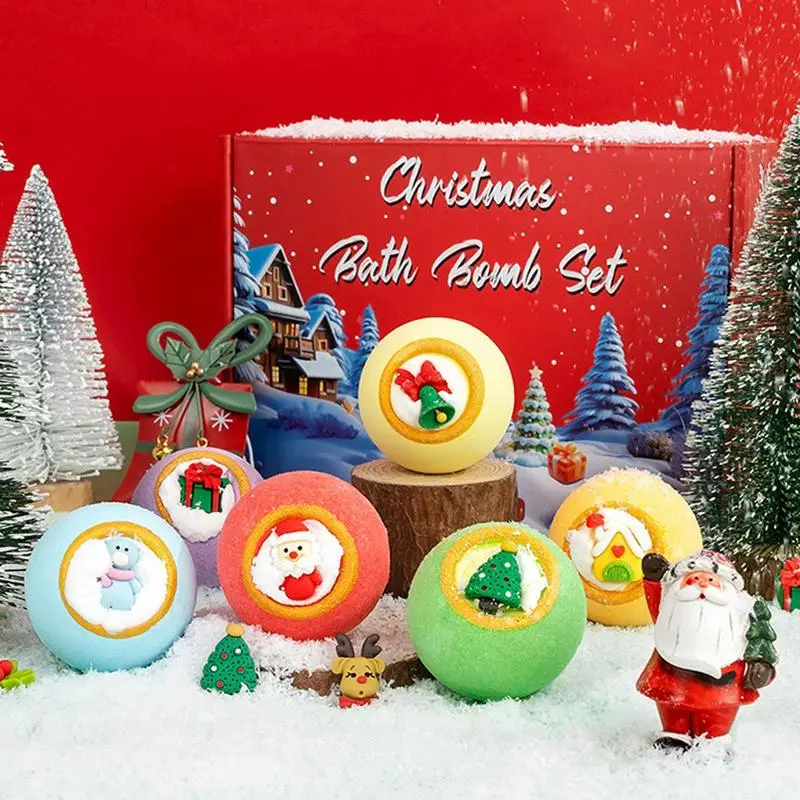 Christmas Bubble Bath Balls Salt Bombs Balls Set 12X Bath Fizzies With Natural Sea Salt For Bubble Bath Spa Christmas