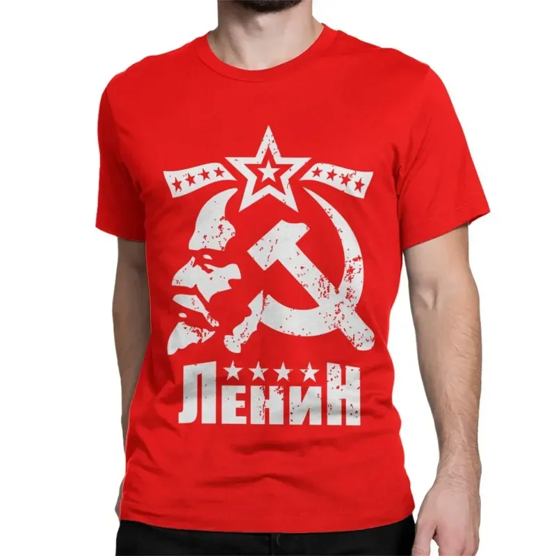 Men Women Vladimir Ilyich Lenin pure cotton tees CCCP USSR Bolshevik comuniz round neck clothing big size