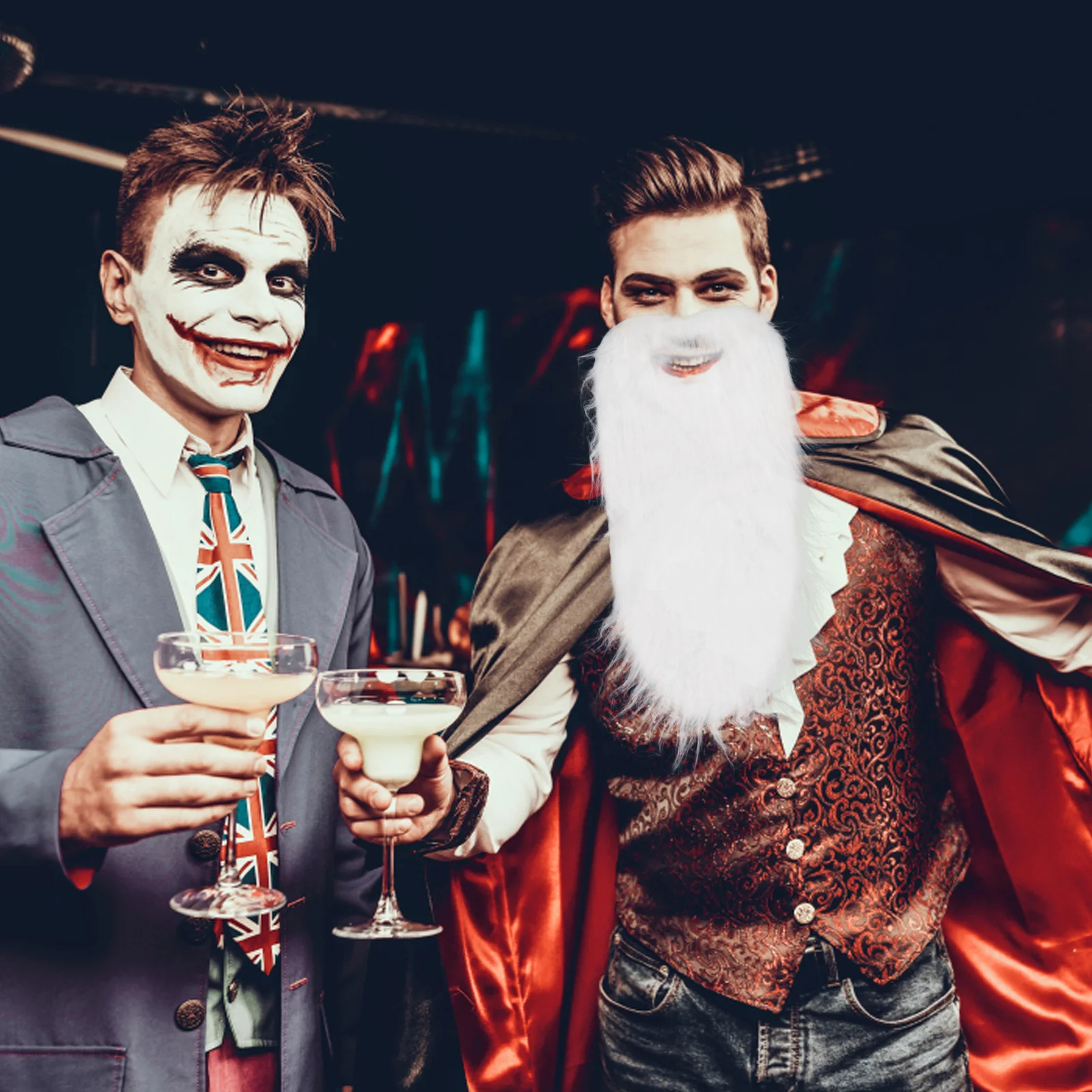 リアルなひげ リアルな口ひげ メンズ用フェイクひげ コスプレパーティーの装飾 人間工学に基づいたデザイン 着用が簡単 ギフトアイデア