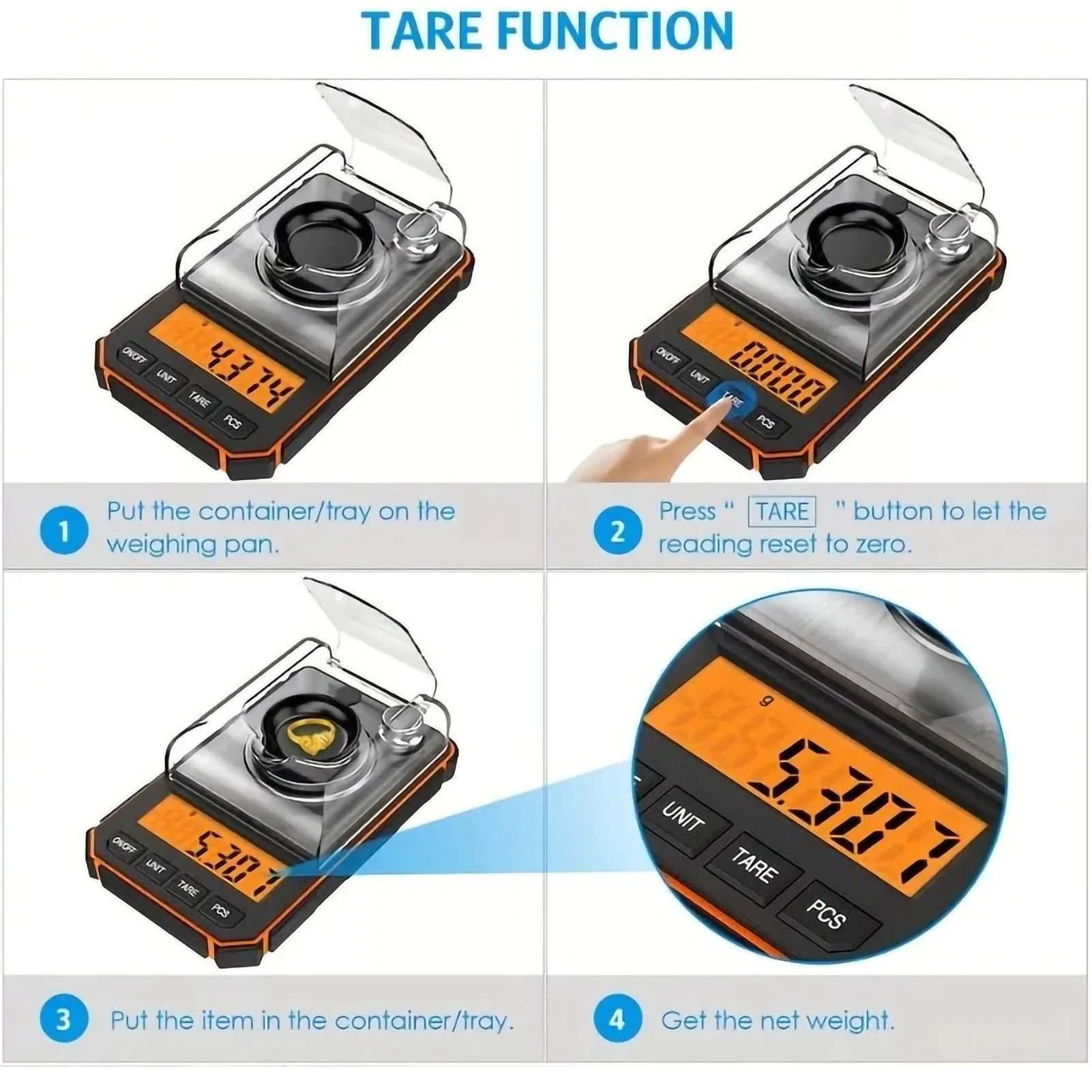 0.001g Professional Jewelry Scale 50g Electronic Display Precision Mini Pocket Digital Milligram Scales