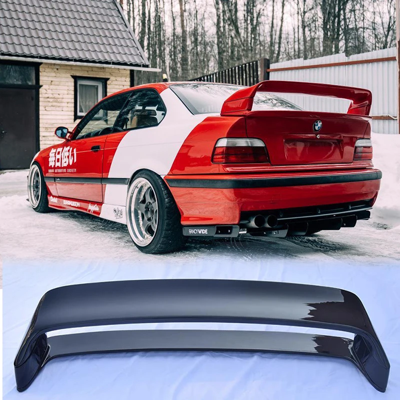 For bmw e36 M3 1990-2000 sports spoiler gt silver rear wing for bmw e36 aileron tuning ABS Glossy Black car acesssories