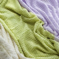 Chiffon Plaid Hook Embroidered Fringe Fabric for Spring and Summer Women's Dress Shirt Making 50cmx135cm