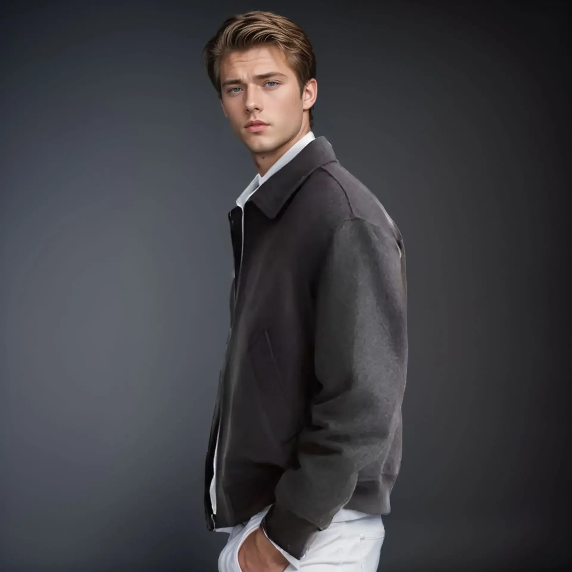 

Мужское весенне-осеннее повседневное шерстяное пальто, новый стиль 2025 года, модная однотонная британская куртка с лацканами, кардиган, пальто