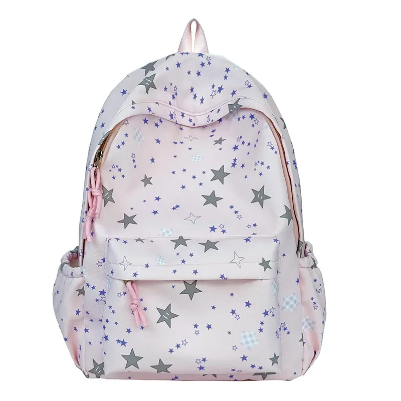 2026 Sweet Starry Night Backpack, Adorable School Bag for Girls, Ins Viral Bookbag for Middle High School, Pastel Soft Rucksack