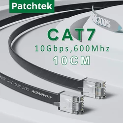 CAT7 tek CAT7 düz Ethernet kablosu RJ45 kısa önyükleme SSTP 10Gbps 600Mhz Lan kablosu ağ Ps5 Iptv için 0.1-1.5m rj45 kablosu