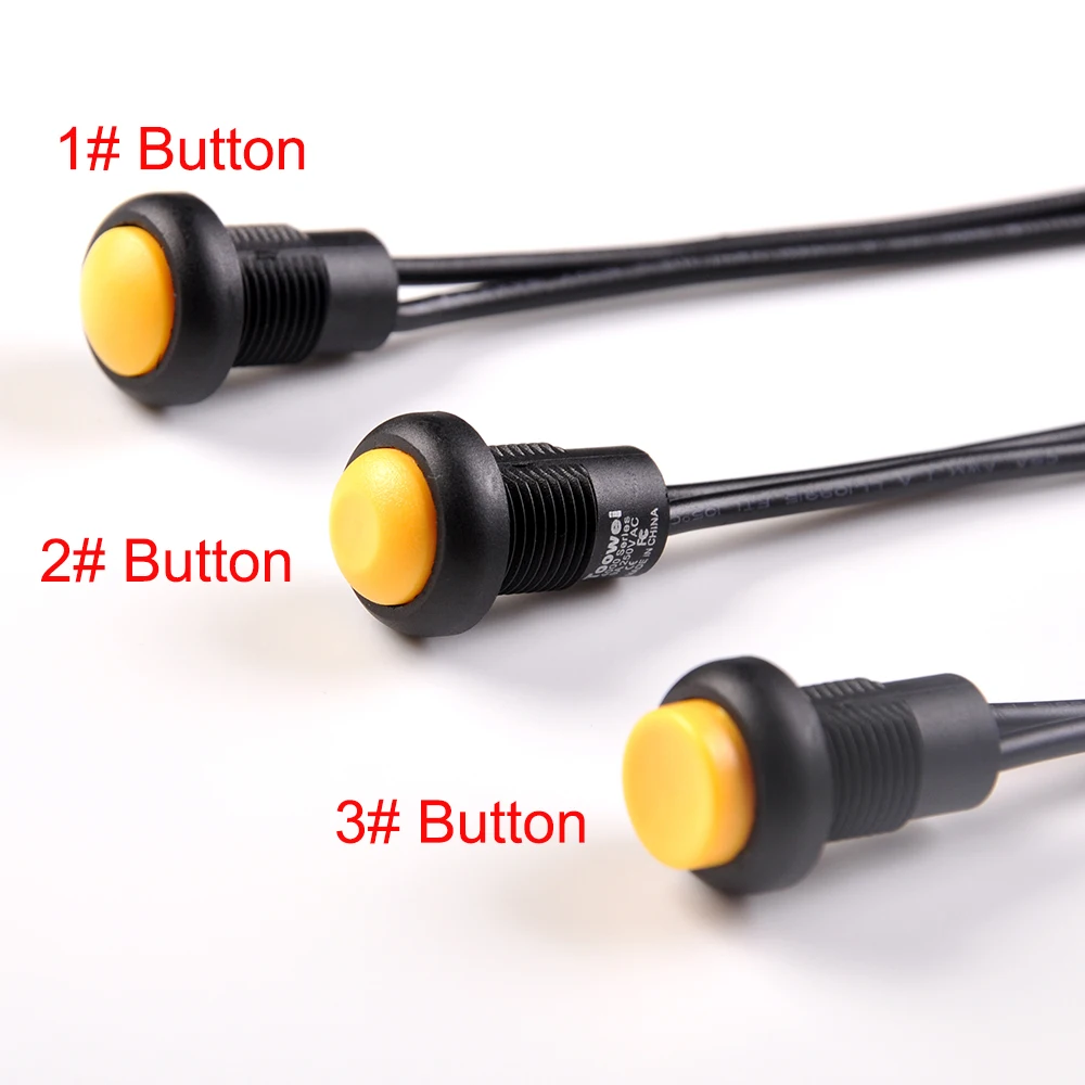 

5 Pieces Switch 12mm Plastic IP67 Waterproof Self-Locking Fixating Fixation On/ Off Electronic Button Mini Round Contact Switch