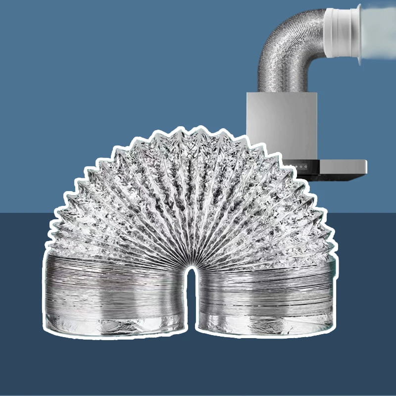 Flexible Dryer Vent Exhaust Duct Hose Aluminum Foil Ducting Kit Insulated Air Ducting Ventilation Collapsible Air Exhaust Pipe