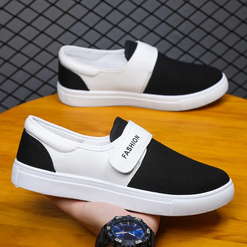 Men‘s Casual Shoes Boys Youth Canvas Shoes Students School Sneakers Male Platform Flat Loafers Vulcanize Footwear