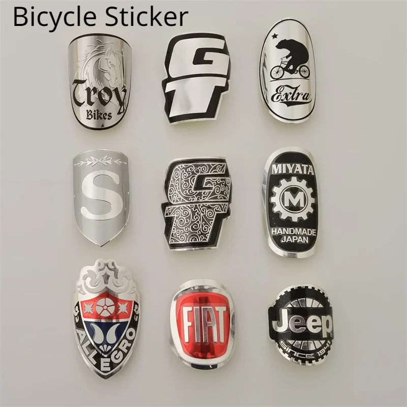 Bike Head Badge Soft Aluminum Decals Stickers for MTB BMX Folding Bicycle Front Frame Steam Cycling Accessories Emblem Tube DIY