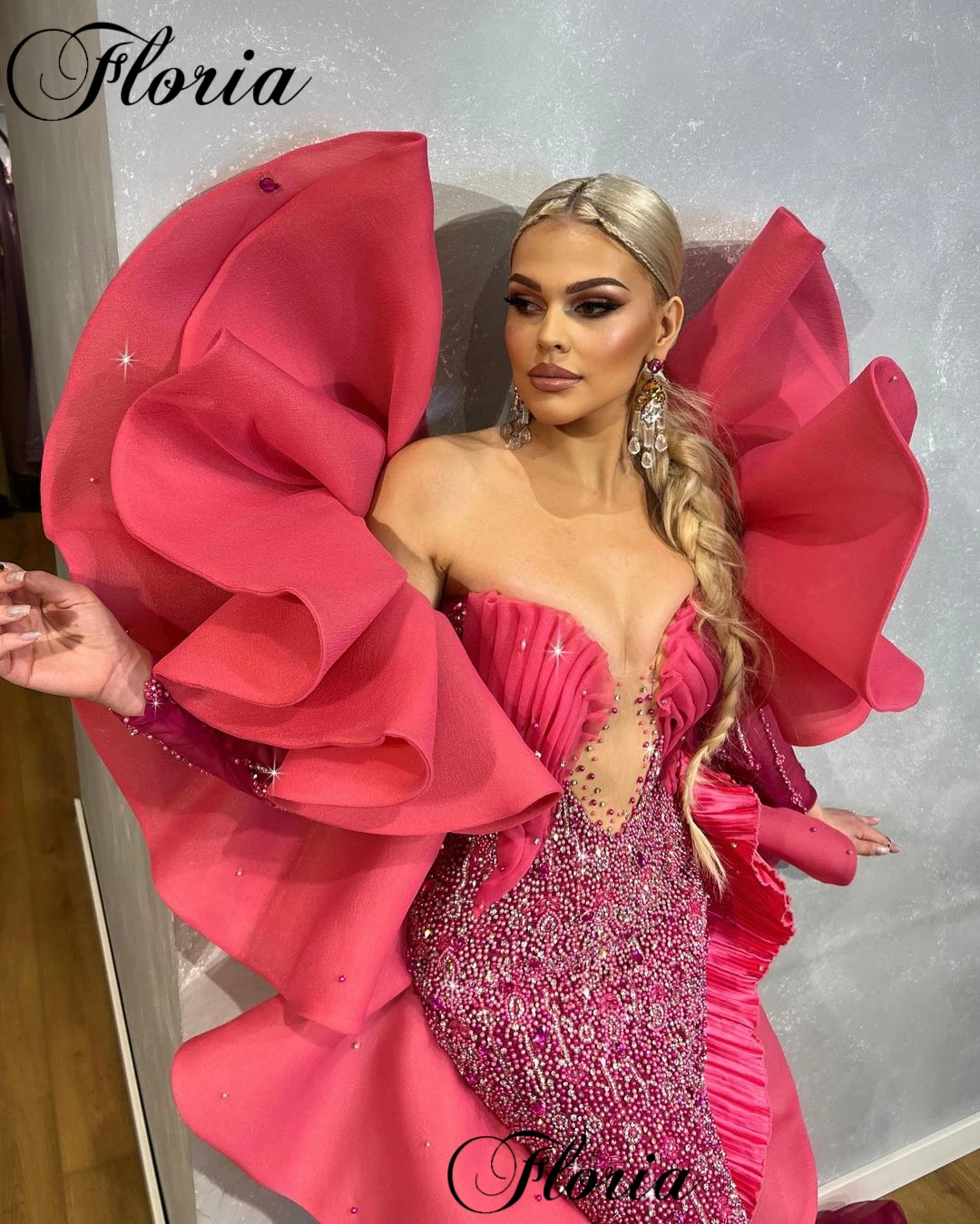 Special Coral Red Evening Dresses For Women 2023 Sweetheart Beaded Celebrity Drsses Luxury Mermaid Pageant Gowns Robes De Soirée