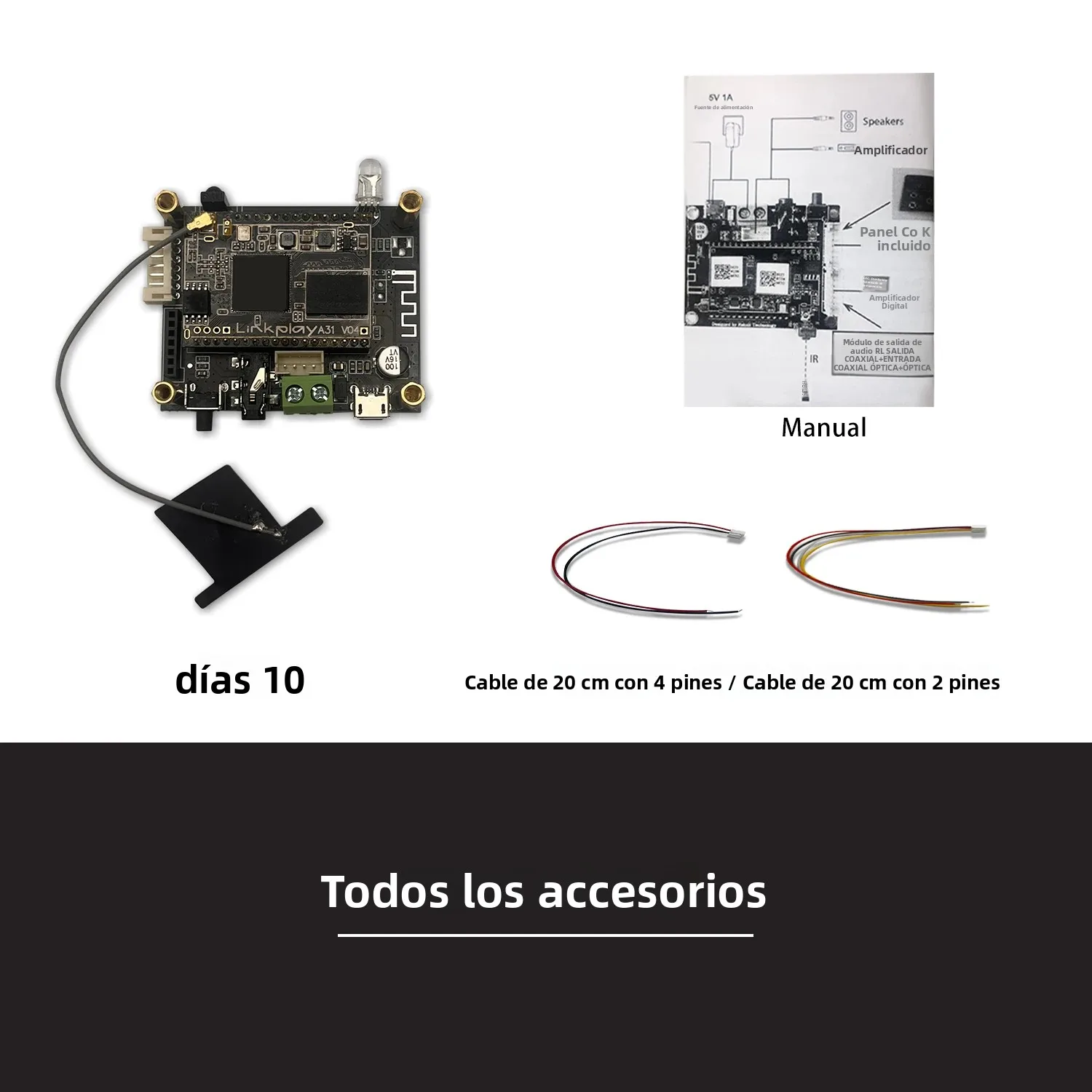 Imagen 6: D10 WiFi y Bluetooth 5,0 Audio recibir módulo Bluetooth I2S salida analógica ESS9023 placa de salida con Airplay DLNA Wifi Audio