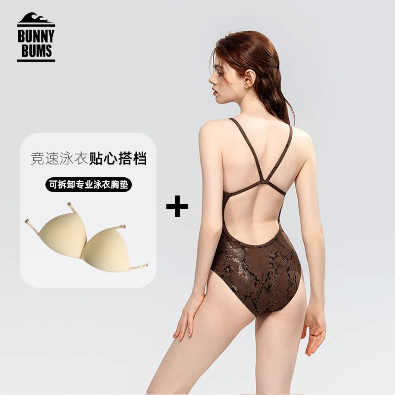 ملابس سباحة نسائية جديدة من قطعة واحدة ملابس رياضية احترافية تنافسية للسباحة ربيع حار للاستحمام مثلث سريع الجفاف مقاوم للكلور #3