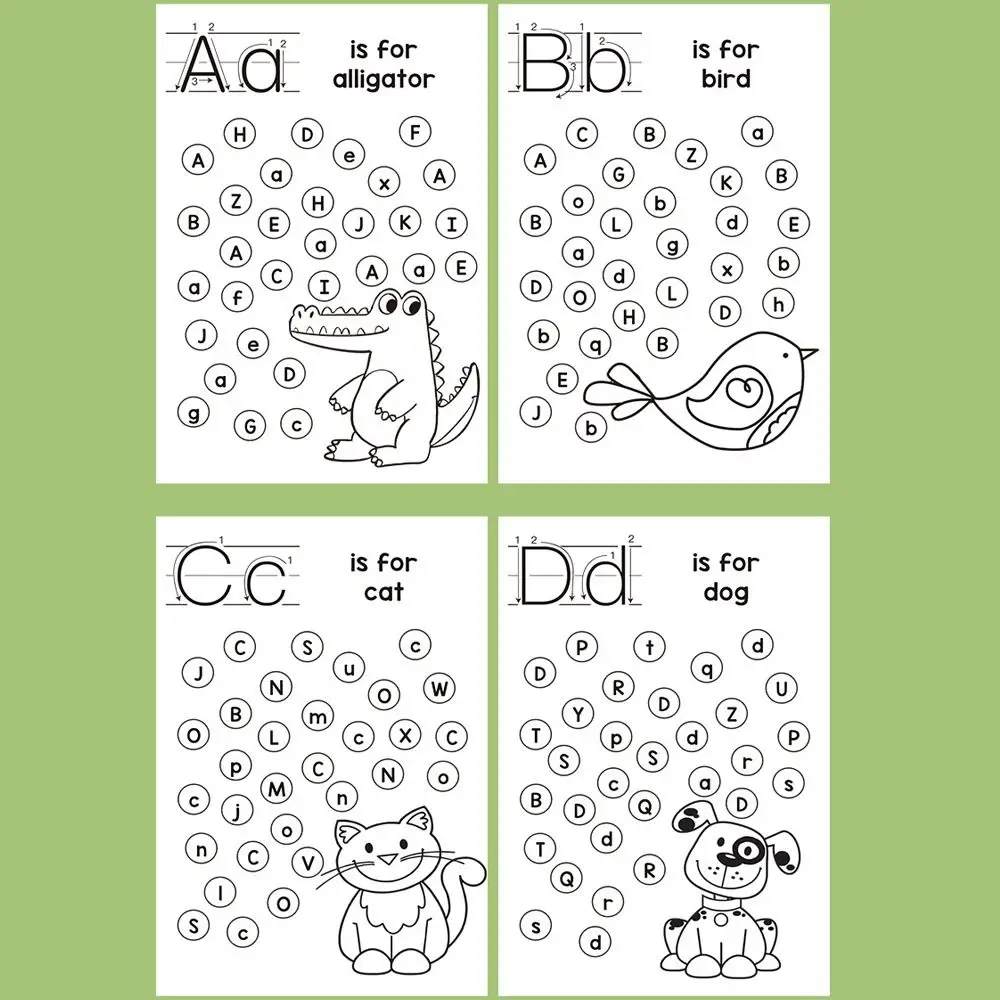 26 Letters Montessori Learning Teaching Aids A-Z Uppercase and Lowercase Test Book Preschool English Learning Writing Workbook