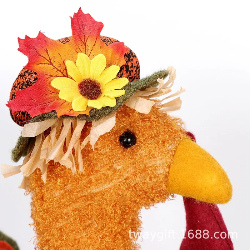 Thanksgiving Turkey Doll Autumn Party Desktop Ornaments Long Leg Turkey Doll Atmosphere Holiday Home Party Window Display