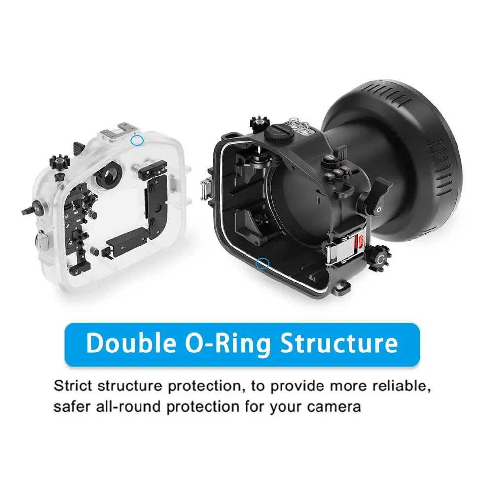 Seafrogs Aquabox Diving Housing Case With 6“ Long Flat Standard Port For FUJIFILM X-H2/X-H2S  XF 16-55  XC16-50  XF18-55 Lens