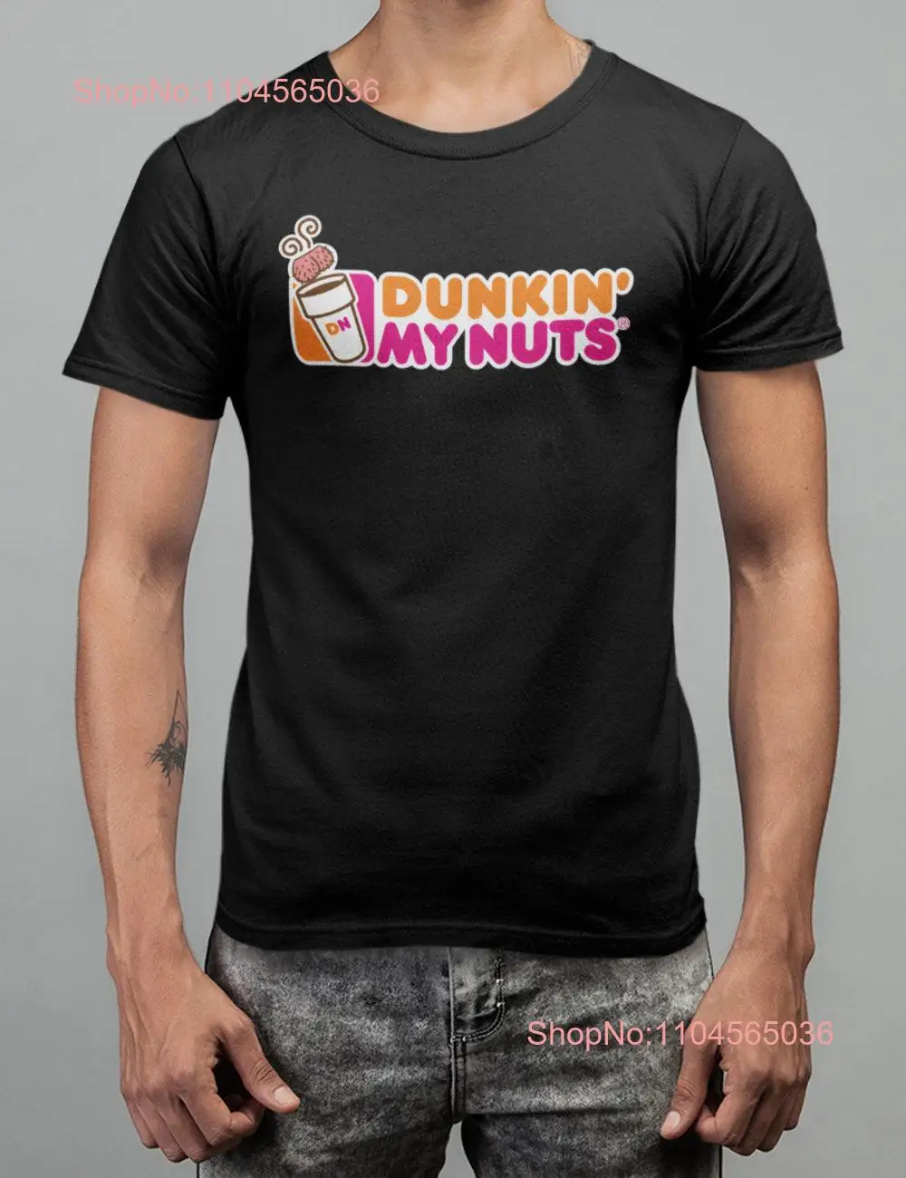 Camiseta parodia de donuts de Dunkin, camiseta con logo divertido de Donut my nuts, regalos groseros, top de manga larga o corta