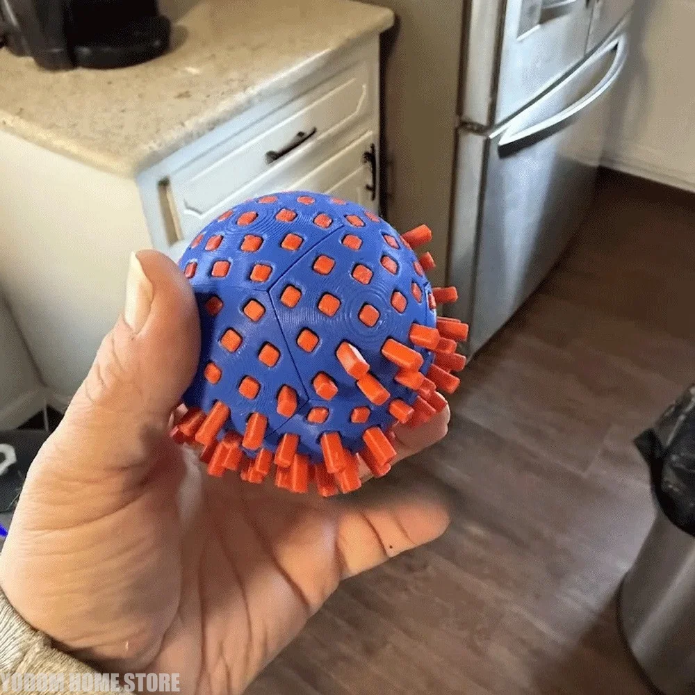 Spherical 3D‑Printed Home Ornament Spiky Stress Ball Novelty Desktop Decoration Piece