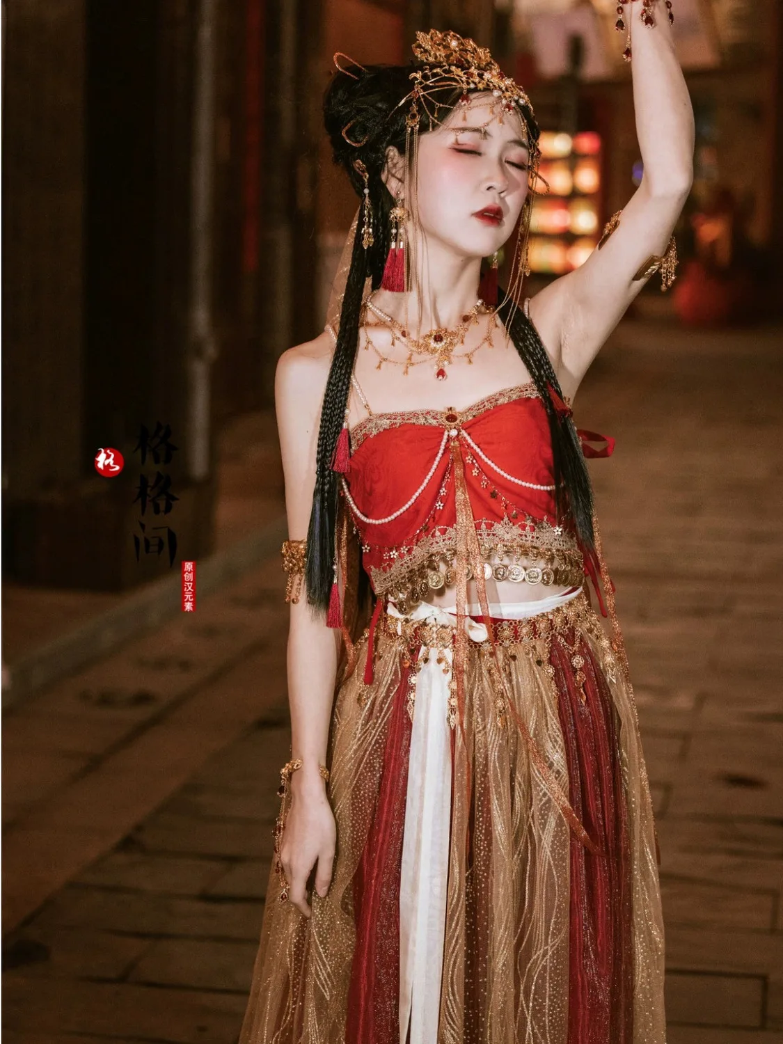 Feitian Princess's Exotic Style Improved Girl Hanfu Dance Han Element Western Region Style Photography Studio Performance Dress