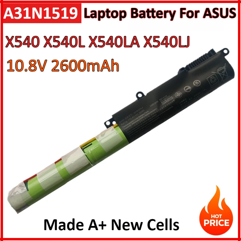 10.8V 2600mAh A31N1519 بطارية الكمبيوتر المحمول ل ASUS X540 X540L X540LA X540LJ X540S X540SA X540SC X540YA A540LA F540SC R540S R540SA