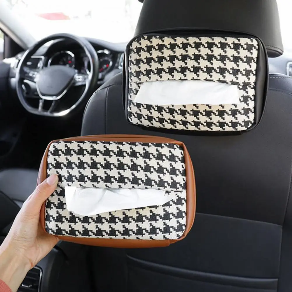 Durable Car Tissue Box Space-saving Car Tissue Case Large Capacity Car Sun Visor Seat Back Tissue Case  Keep Tidy