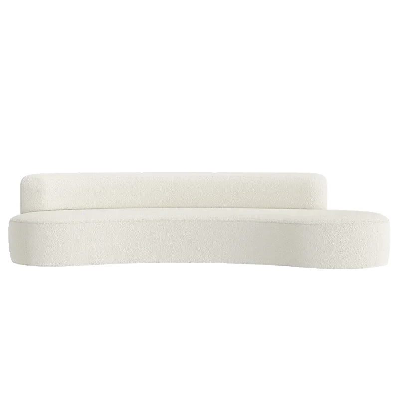 Cream wind arc, living room household small apartment, modern creative reception lamb wool special-shaped sofa, clothing store