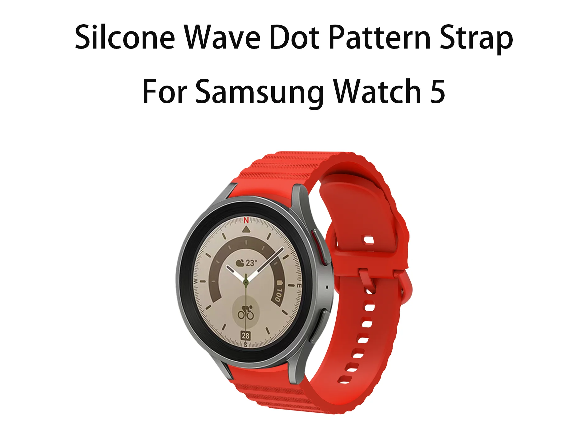 

Quick Release Silicone Strap For Samsung Watch 5 Wave Dot Pattern Breathable Replacement Sweatproof Sport Smart Watch Men Women