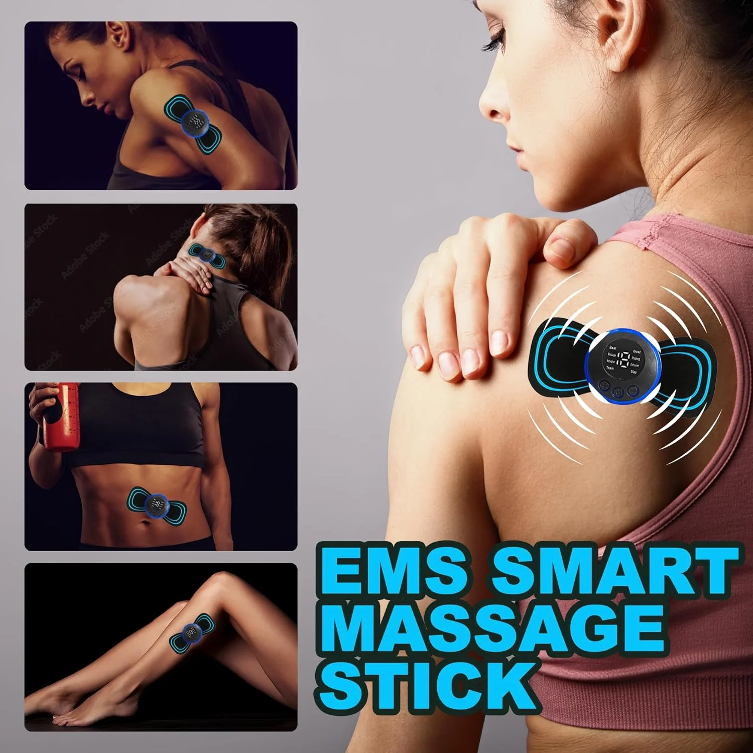 

EMS Neck Massager Electric Cervical Vertebra Massage Patch for Muscle Pain Relief & Shoulder Relaxation Portable Neck Stretcher