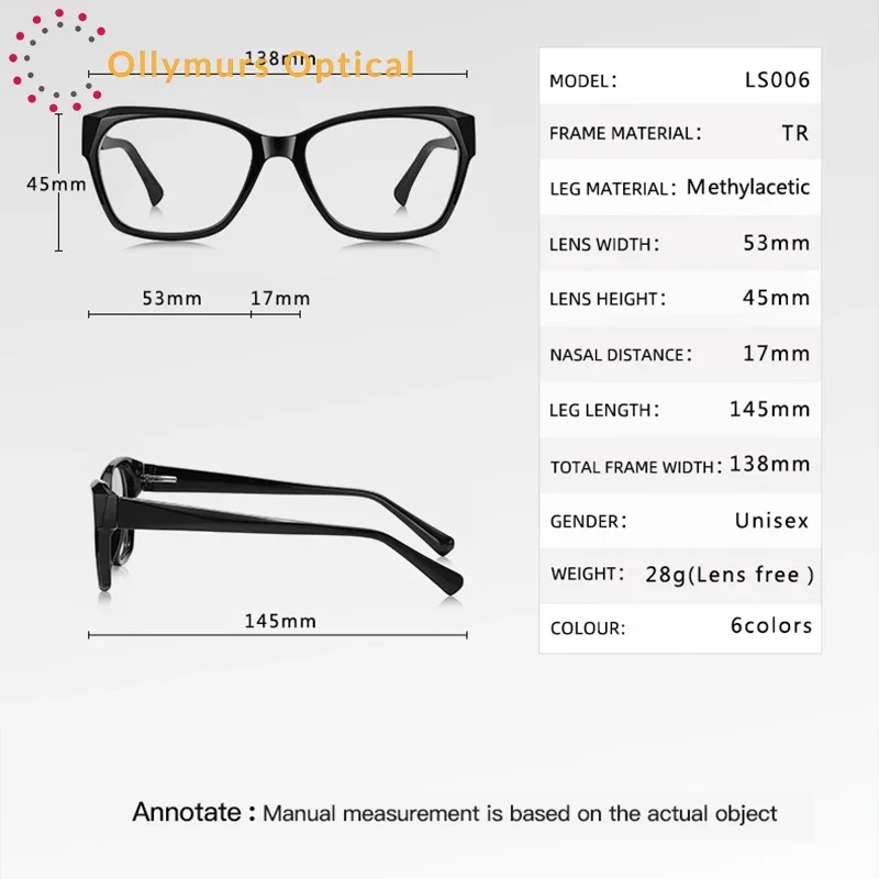 OLLYMURS موضة جديدة مكافحة الضوء الأزرق Lage إطار نظارات النساء وصفة طبية نظارات للقراءة قصر النظر البصرية نظارات مخصصة