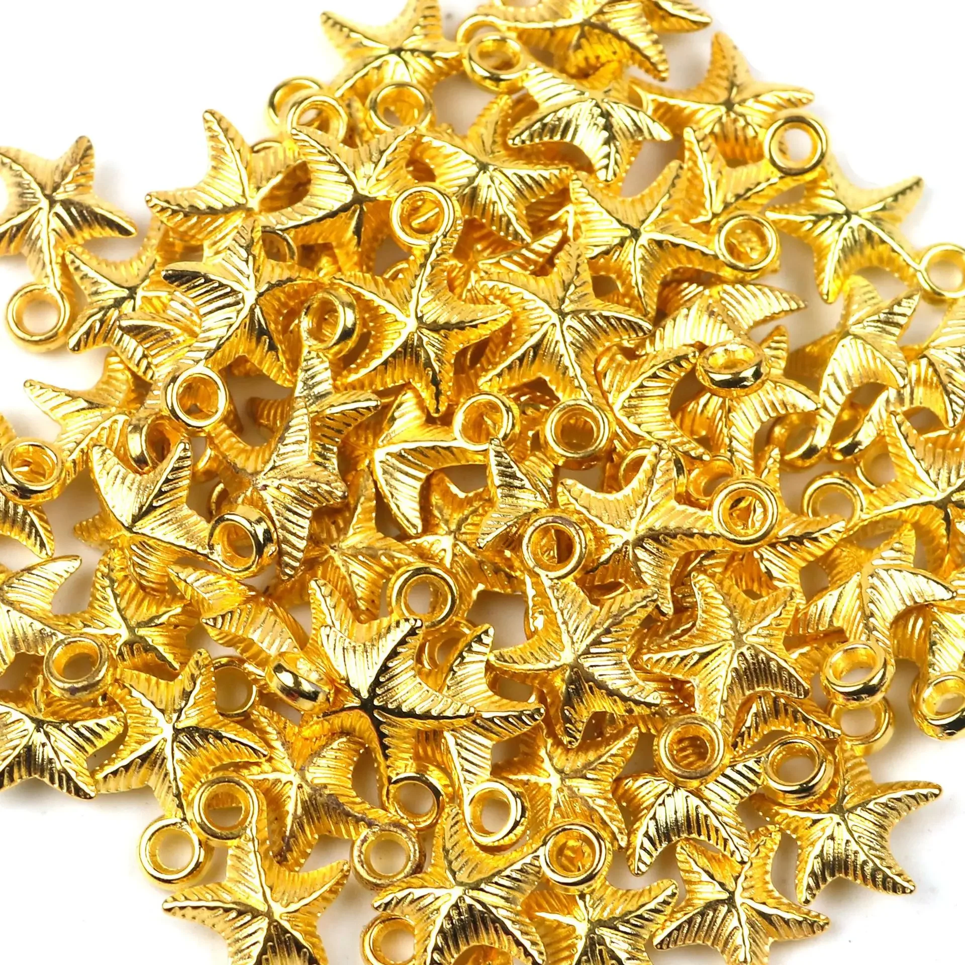 100pcs DIY Accessories Bracelet Necklace Plastic CCB Material, Oil-sealed Color-preserving Starfish Pendant