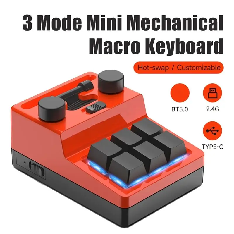 A85P USB Custom Keyboard Volume Button Knob Programming Macro Gaming Photoshop-Hotswap Mechanical Keyboard Red Switch