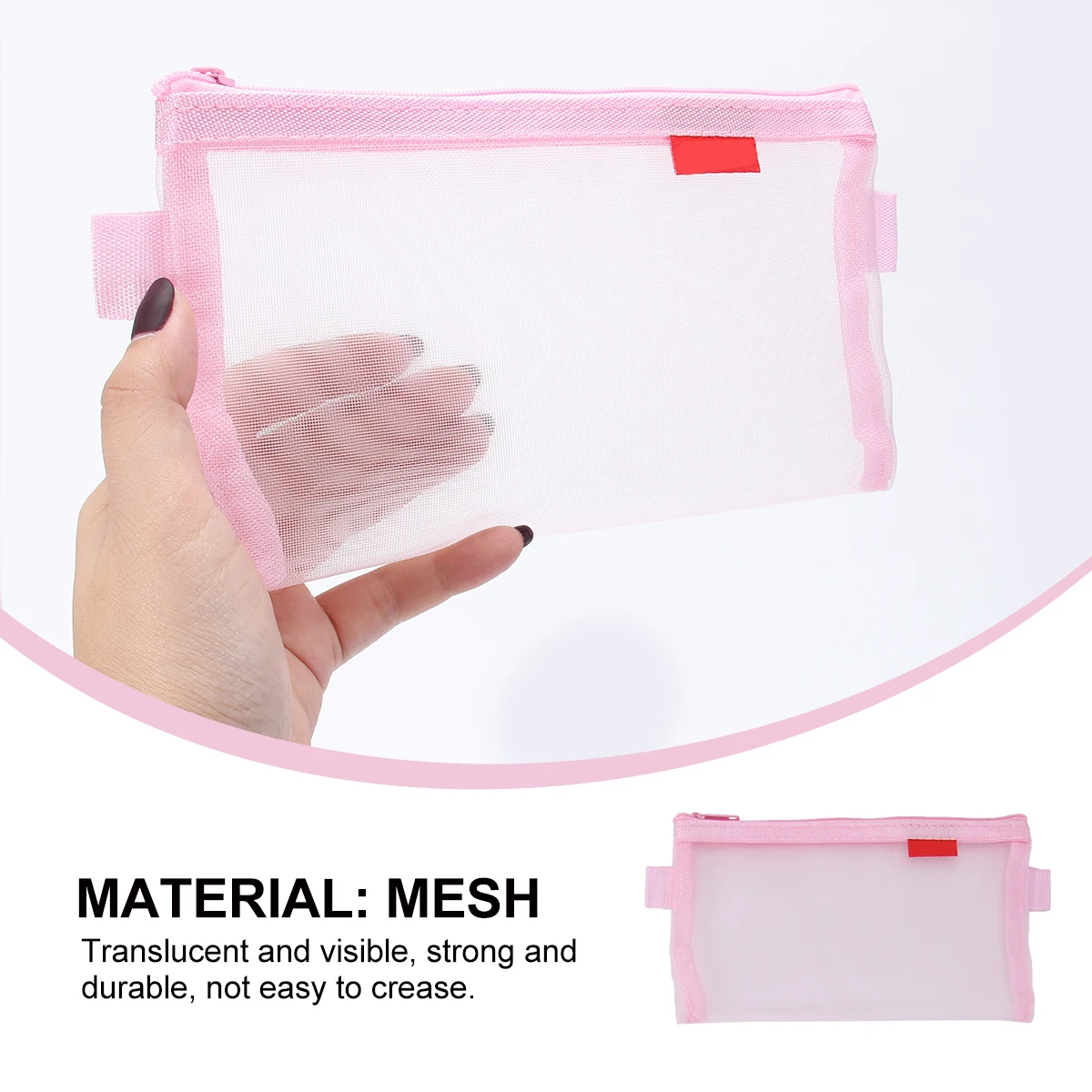

5 Pcs Pencil Case Stationery Bag Container Student Supply Large Mesh Storage Holder