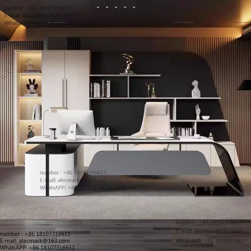 

Creative desk paint simple modern personality white large desk office light luxury manager