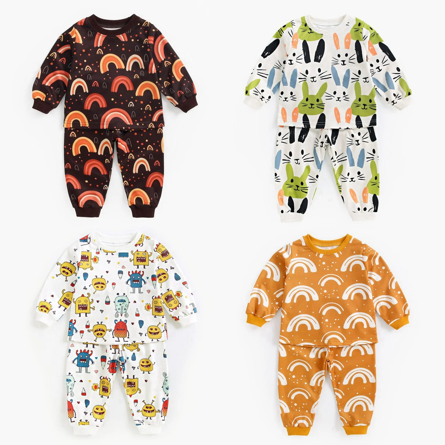 Sanlutoz Baby Little Kids Clothing Sets Unisex Halloween Animal Long Sleeve Tops + Long Pants Cute 2Pcs