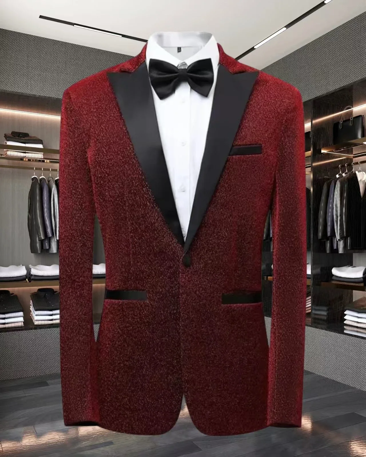 

Мужской повседневный блестящий шелковый пиджак, новая горячая распродажа сезона, комплект из двух предметов, свадебное платье на заказ, легкое дышащее