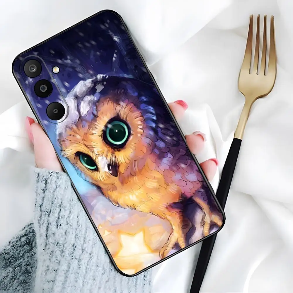 Cute Owl Phone Case For Samsung S26 S25 Edge S24 S23 S22 Ultra Plus Fe A57 A37 A17 A56 5G Silicon Cover