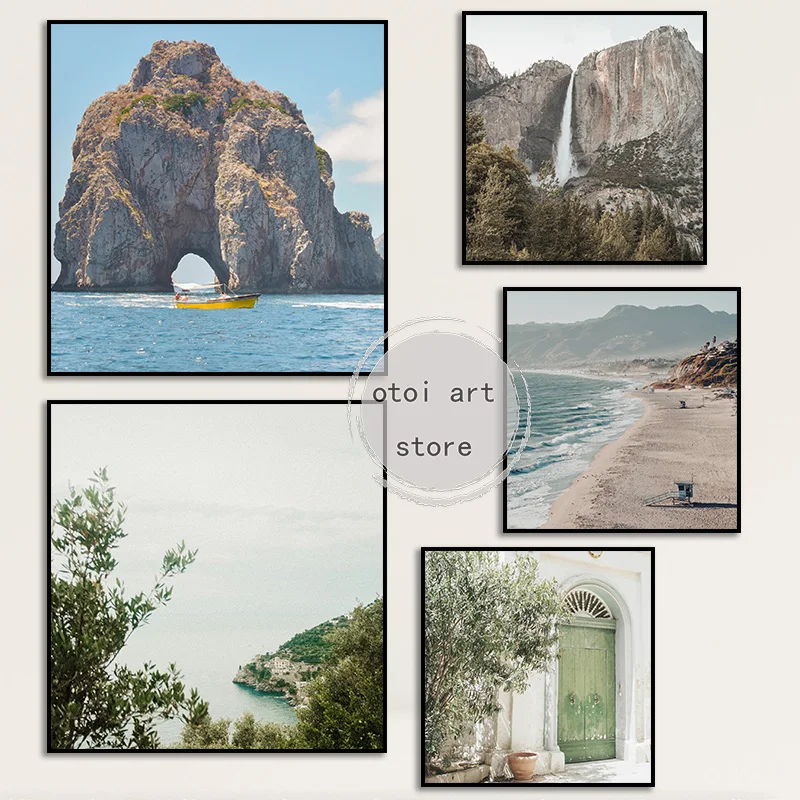 Travel City Landscape London Mountain Flowers River Coastal  Art Poster Canvas Painting Wall Prints Picture for Room Home Decor