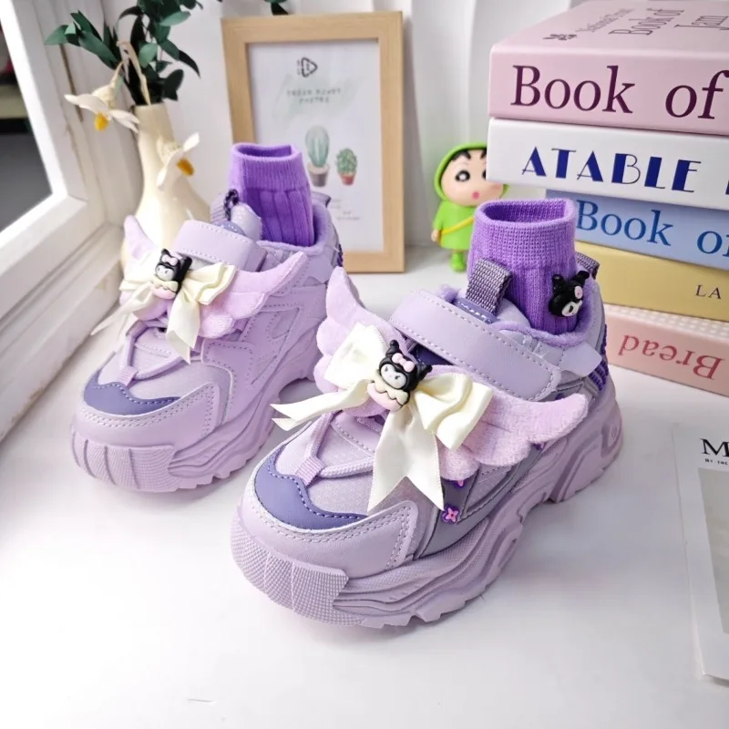 

Sweet Kuromi аниме Kawaii Sanrio Ins, модная спортивная обувь, осень 2024, милые детские кроссовки с героями мультфильмов, милые подарки для детей