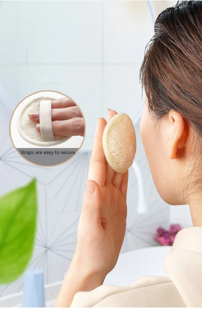 Loofah-Serviette naturelle pour le visage et le corps, éponge de massage, outil de soins de la peau, 1/10 pièces