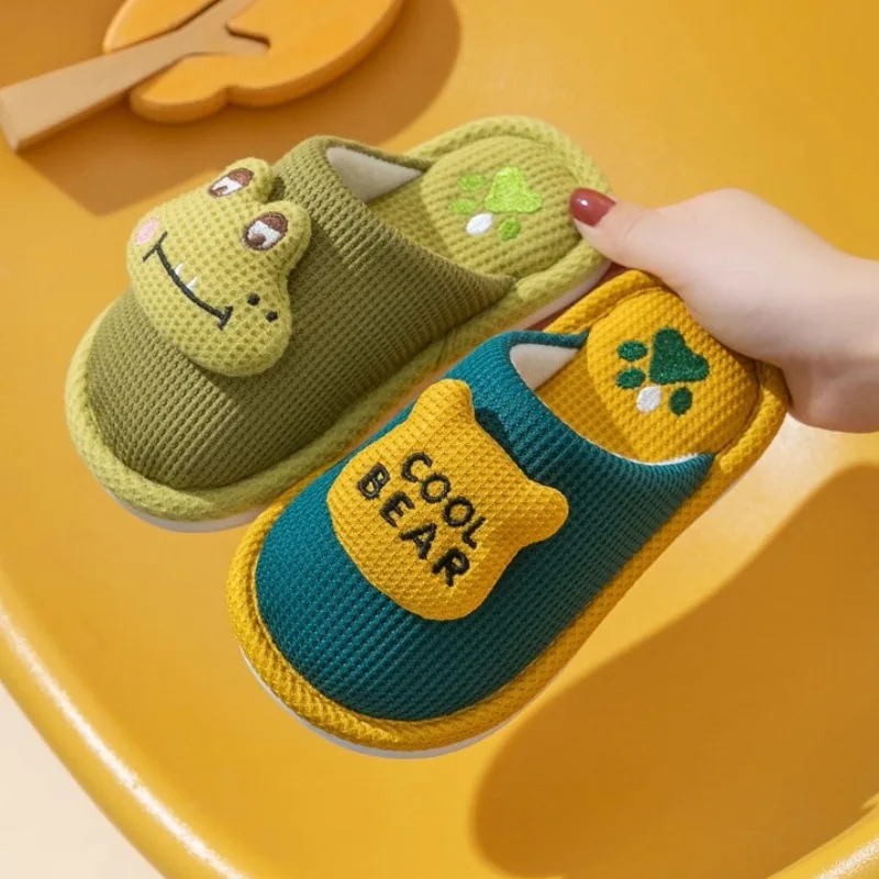 Children's cotton slippers boys and girls autumn and winter baby home indoor soft bottom non-slip slippers including adult size