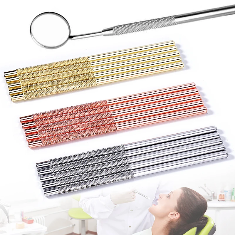 5pcs Dental Oral Mirror Handle Detachable Handle Oral Tool Oral Reflector Handle Dental Endoscope Accessories