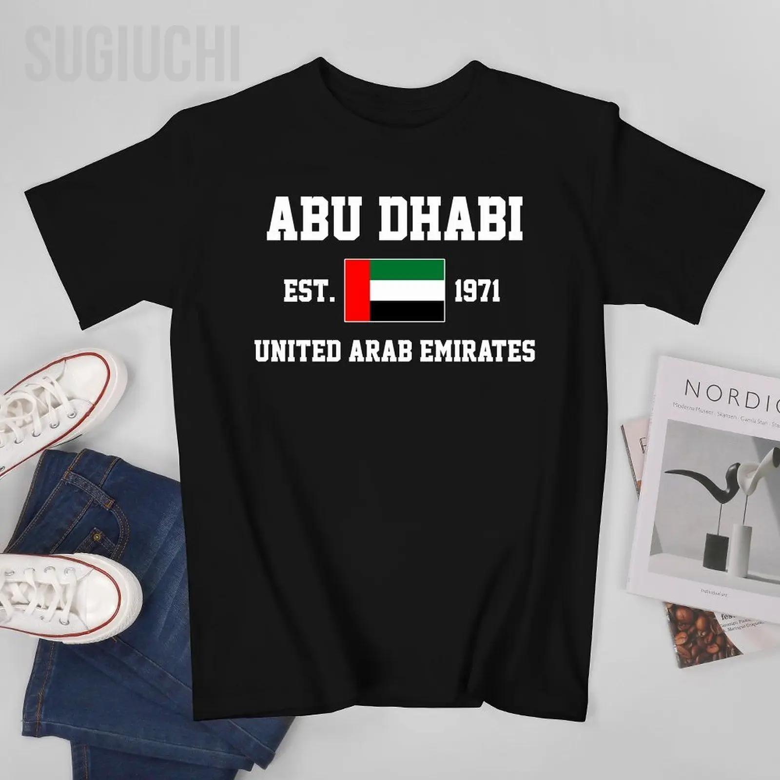 Patriotic Flag United Arab Emirates EST.1971 Abu Dhabi Men Tshirt Tees T-Shirt O-neck T Shirts