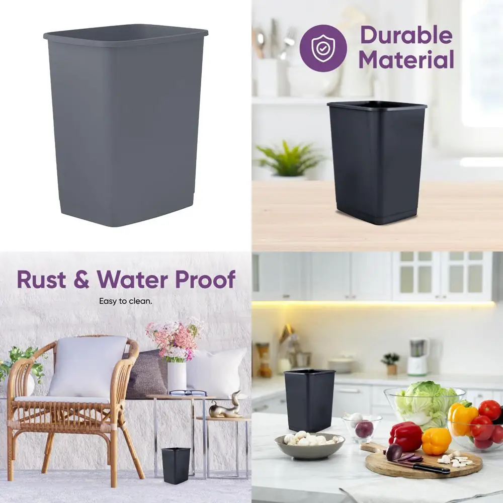 

Маленький пластиковый мусорный бак емкостью 1,25 галлона, мусорный бак для стола, офиса, спальни, ванной комнаты-5 квартов, (темно-серый)