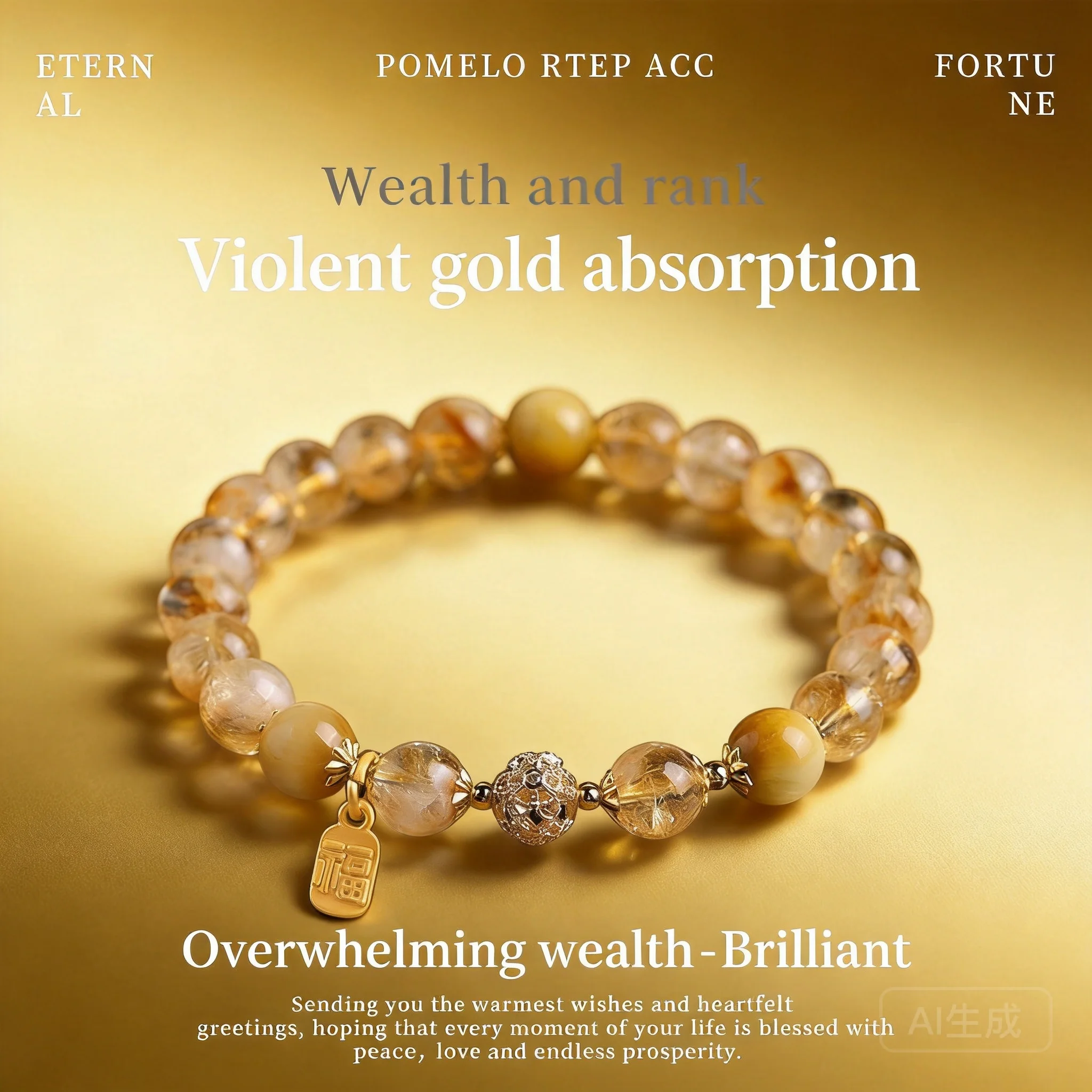 2026 Natural Yellow Tower Crystal Beaded Bracelet Elegant Fashion Light Luxury Jewelry For Women Daily Wear Nice Gift For Girlfr